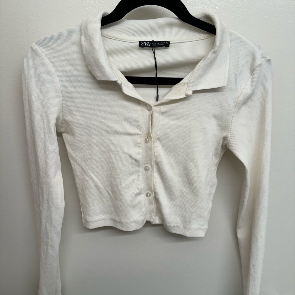 Zara | collared slim cardigan